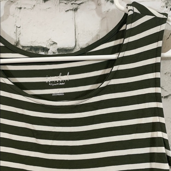NWT Isabel maternity stripe olive and white tank - Picture 5 of 7